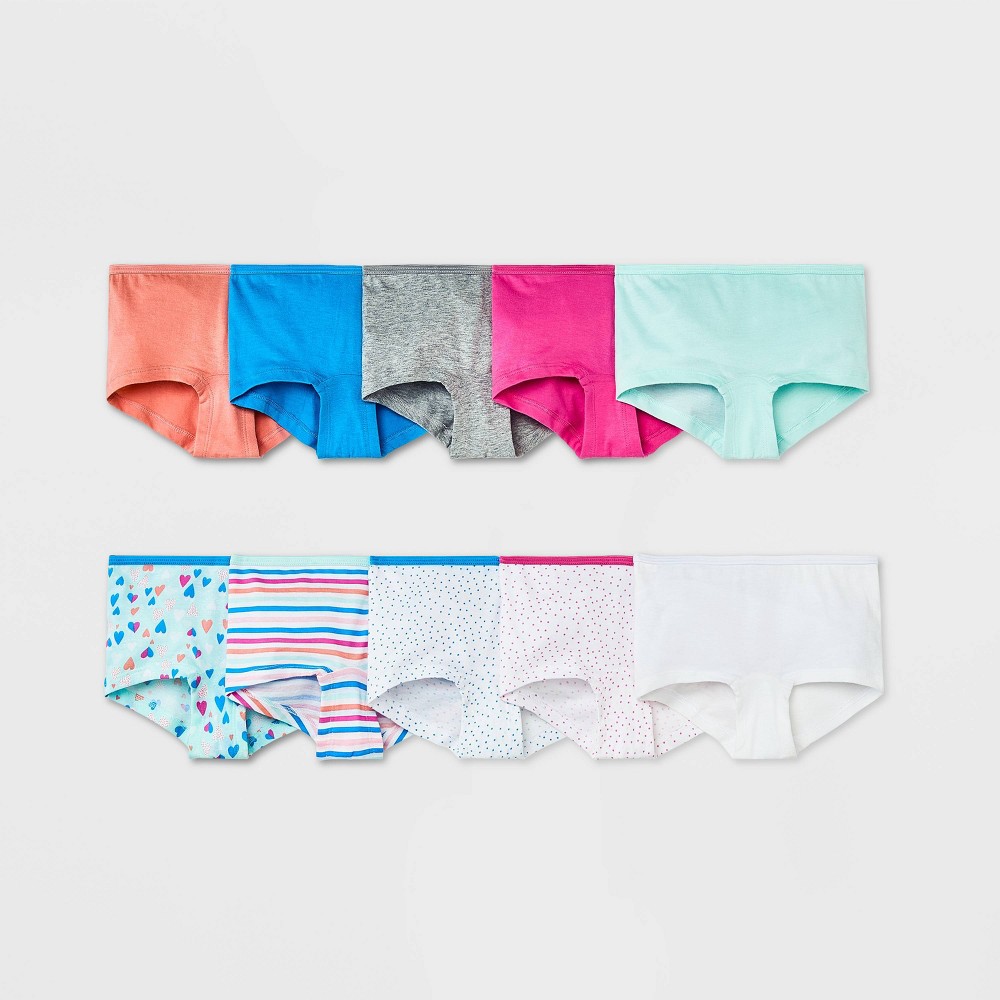 ( case of 24 ) Girls' 10pk Cotton Girlshort - Cat & Jack™  Size 14 