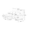 Chenille 2 Seater Sofa with 2 Lumbar pillows and 2 throw pillows , Upholstered Wide Arm Sofa with Convertible Ottoman,Chenille Light coffee - 4 of 4