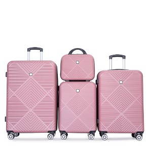 Lyngins Hardside 14/20/24/28 Inch 4PCs Luggage Sets with Aircraft Wheels,Adjustable Handles,Lightweight Suitcase Sets for Family Trips,Travel - 1 of 4