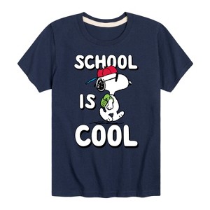 Boys' - Peanuts - School Is Cool Short Sleeve Graphic T-Shirt - 1 of 4