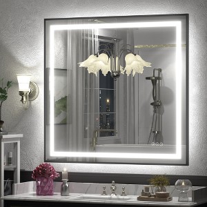 Apmir Super Bright Front & Back LED Lighted Anti-Fog Aluminum Alloy Framed Tempered Glass Bathroom/Vanity Mirror with ETL & 3-Year Warranty - 1 of 4