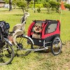 Dog Bike Trailer Foldable Pet Cart with 3 Entrances for Travel Red 24.00 in * 53.00 in * 37.00 in - 2 of 4