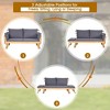 Bestier Adjustable Patio Convertible Sofa, Acacia Wood Porch Couch Sofa Bed with Adjustable Armrest, Outdoor Daybed with Cushions, Outside Couch Bench - 3 of 4