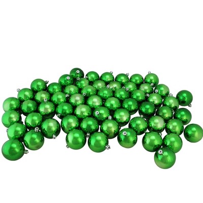 Northlight 60ct Xmas Green Shatterproof Shiny Christmas Ball Ornaments 2.5" (60mm)