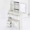 NicBex Vanity Desk with Mirror and Light Small Vanity with Sliding Mirror, Multi-Layer Storage, Compact Makeup Table with Stool for Bedroom - 4 of 4