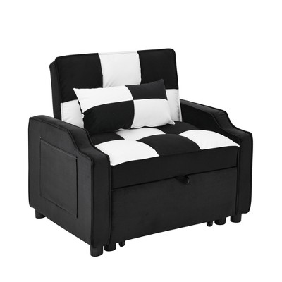 TiramisuBest modern velvet armchair sofa couch pull out bed, Modular Sectional Sofa with Storage, Sideboard Buffet Style Design for Living