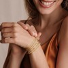 BRINJOY 14K Gold Plated Stackable Bracelet Set - 5 Pieces Adjustable Paperclip Cuban Chain Multi-Layer Waterproof Jewelry Gift for Women - 2 of 4