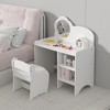 KTMBDW Kids Vanity Table and Chair Set, White Girls Vanity, Toddler Vanity for 3 Year Old and Up as Ideal Gift - 3 of 4