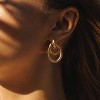 Trendy Gold Plated Knot Earrings for Women Chunky Statement Drop Dangle Earrings Lightweight Fashion Accessories Gold Jewelry - 4 of 4