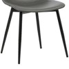 FurniFact,Gray Faux Leather Dining Chair with Black Powder-Coated Metal Legs - 3 of 4