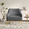Modern Accent Chair Upholstered Armchair Single Sofa Chair Reading Chair with Curved Backrest and Gold Metal Legs - ModernLuxe - 2 of 4