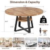 47.2" Round Dining Table for 4-6, Farmhouse Kitchen Table with Storage Shelf, Sturdy Metal Legs, Space-Saving Circle Table - 2 of 4