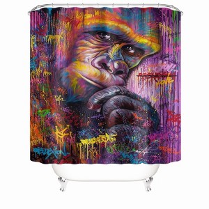 Color Orangutan Shower Curtains for Bathroom Waterproof Fabric Bath Curtain Durable Soft Stylish Bathroom Decor 72x72 Inch - 1 of 1