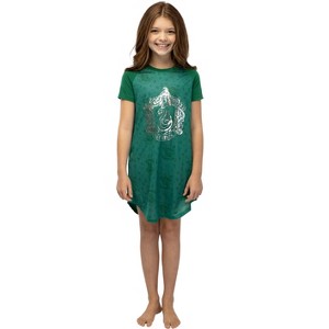 Harry Potter Girls Foil Print Hogwarts Raglan Nightgown - 1 of 3