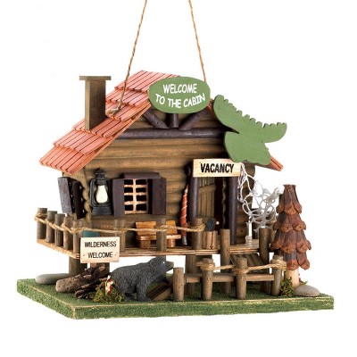 8.875" Woodland Cabin Wood Birdhouse - Zingz & Thingz