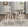 Amsonia K-back Bar Height Dining Swivel Chair in White (Set of 2) - Lexicon - 2 of 4