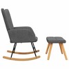 CLIHOME Modern Rocking Chair and Ottoman Set,Recliner Chair with Adjustable Headrest,Fabric Upholstered Glider for Living Room,Bedroom - 3 of 4