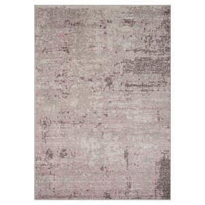 Light Gray/Purple Solid Loomed Accent Rug 3