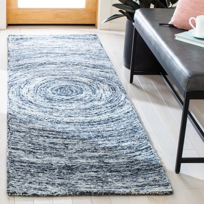 Gray and Blue Hand-Tufted Wool Area Rug