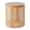Round Outdoor Rattan Side Table with Hidden Storage, Compact Patio End Table for Small Spaces, Indoor/Outdoor Use – The Pop Home - 4 of 4