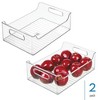 iDesign Plastic Stackable Pantry Bin with Handles for Cabinets or Fridge, Set of 2, Clear, Made in USA - 2 of 4