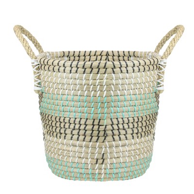Northlight Natural Woven Seagrass Basket with Handles - 14"