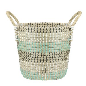 Northlight Natural Woven Seagrass Basket with Handles - 14" - 1 of 4