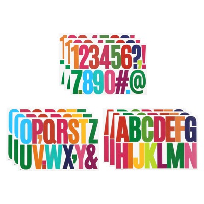 Unique Bargains PP Synthetic Paper Waterproof Durable Bright Colors Alphabet Stickers White 24 Pcs