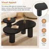 MAYEERTY Nesting Coffee Table Set of 2, Coffee Table with Round Small Side Table,  Irregular Center Table for Living Room, Black, 39.3"x 13.7" - 4 of 4