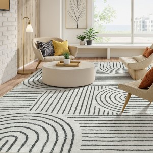 Lahome Abstract Washable Rugs Non Slip Soft Living Room Rugs Ultra-Thin Rainbow Bedroom Rug Non Skid Rug Backing Accent Carpet for Room Office - 1 of 4