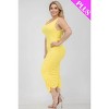 Slickblue Flattering Plus Size Bodycon Midi Dress with Square Neck and Ruched Detailing, Color and Size Options - 4 of 4