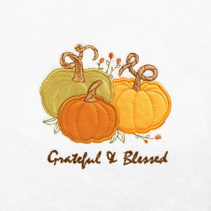 2pc &#39;Grateful &#38; Blessed&#39; Hand Towel Set White - Linum Home Textiles, 4 of 6