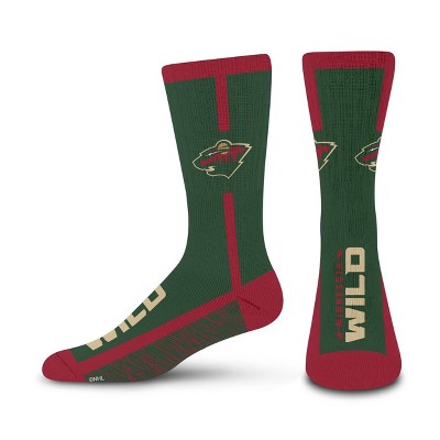 NHL Minnesota Wild Rise Up Crew Socks - Large