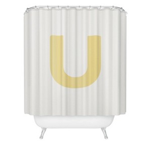 Deny Designs April Lane Art Block Monogram Shower Curtain - 1 of 3