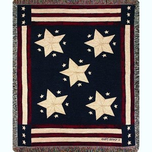 Manual Woodworks and Weavers Patriotic Collection Tapestry Throw – Long May It Wave Flag Design 50 x 60 - 1 of 3