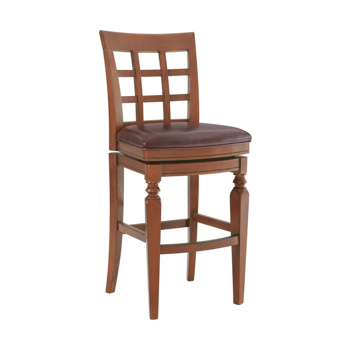 Set of 2 Napa Bar Height Stools with Back Mahogany - Alaterre Furniture: Upholstered, Rubberwood Frame, 30" Seat Height - thumbnail 3