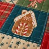 Hachikiko Christmas Patchwork Quilt Set,Gingerbread & Plaid Design,Polyester Bedspread with Shams - 4 of 4