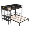 NicBex Twin Over Full Bunk Bed with Guardrail and 2 Drawers,Loft Bed with Ladder and Converts to 2 Beds,Noise Reduced Bunk Beds for Bedroo - 2 of 4