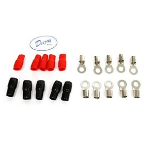 DEEJAYLED 10 Pack Crimp/solder Connector Style for 4 Gauge Wire w/5 red and 5 black insulators TBH4GA10 - 1 of 1