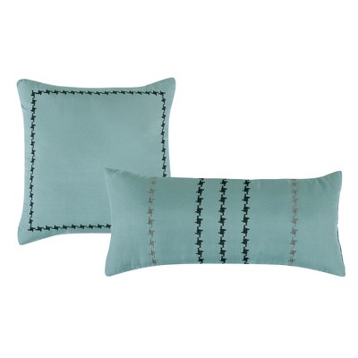 Esca Eris Modern & Sleek 9 Piece Comforter Bed In A Bag Set: Comforter, Shams, Cushion, Decorative Pillow, Flat Sheet, Fitted Sheet, Pillowcase -Green