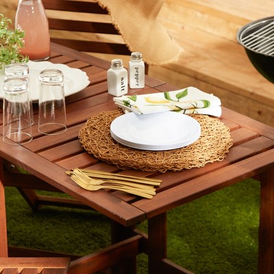 White Melamine Chip-Resistant Picnic Plates, Set of 12