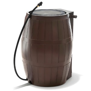 FCMP Outdoor RC4000 50 Gallon Outdoor Rain Water Catcher Barrel Container, Brown - 1 of 4