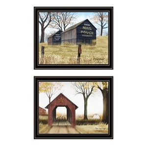 2Piece Vignette Mail Pouch Barn & Buck County Black Framed Wall Art for Living Room,Wall Art Print for Home Decor by Billy Jacobs - 1 of 4