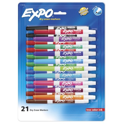 Expo 21pk Dry Erase Markers Fine Tip Multicolored