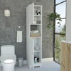 SEVOBAL Bathroom Storage Cabinets Space-Saving Linen Cabinet with Double Doors and Adjustable Shelves, Ideal for Bathroom, White, 70.9"*19.7"*4.7" - 2 of 4