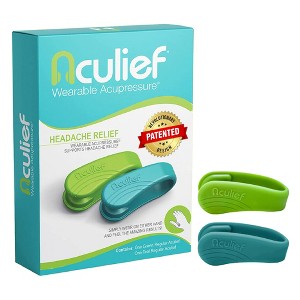 Aculief Acupressure Headache, Migraine, Tension Relief Wearable – Supporting Acupressure Relaxation - 2 Pack - (Teal & Green) - 1 of 4