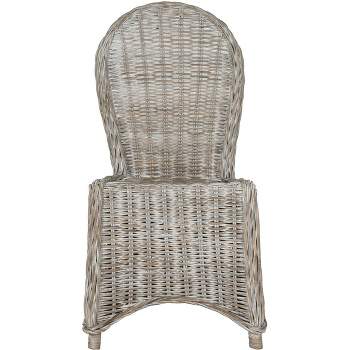 Idola 19H Wicker Dining Chair (Set Of 2) - White Washed - Safavieh.