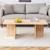 Modern Coffee Table Center Table Cocktail Table Sofa Side Table, White/Natural/Walnut-ModernLuxe - 2 of 4