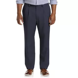 New & Improved Fit Oak Hill by DXL Big and Tall Waist-Relaxer Pleated Microfiber Pants 