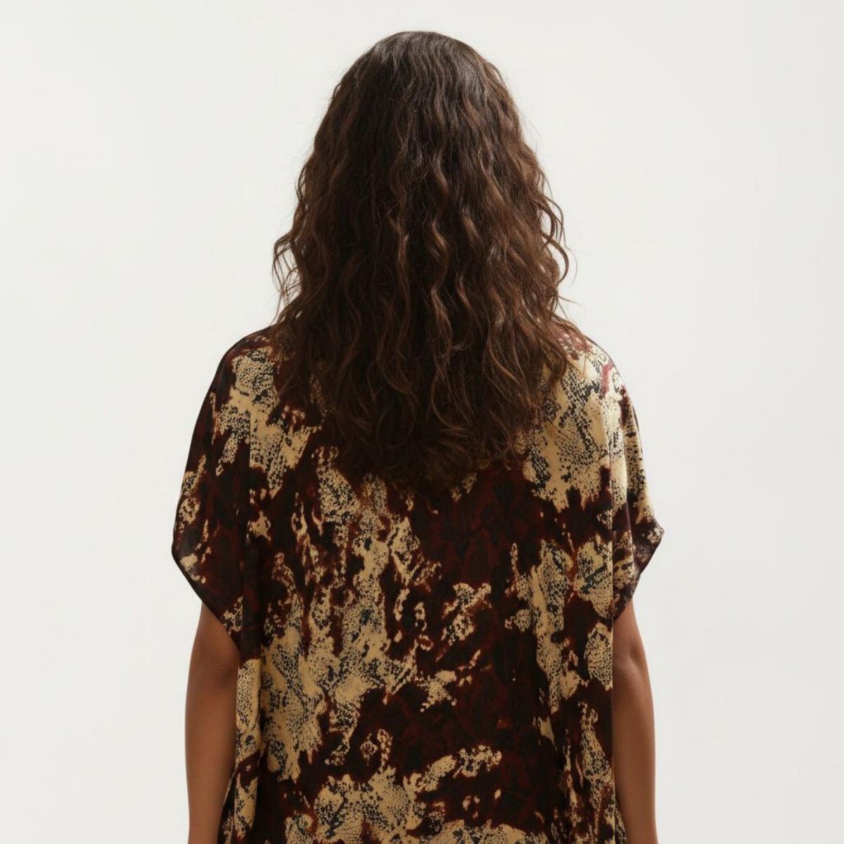 Anna-Kaci Women's Abstract Print Maxi Kaftan Dress with Contrast Trim and Relaxed Flowy Silhouette - thumbnail 5